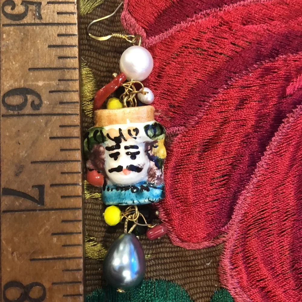 Sicilian Pierced Earrings of King & Queen of the Moors - Picture 9 of 9